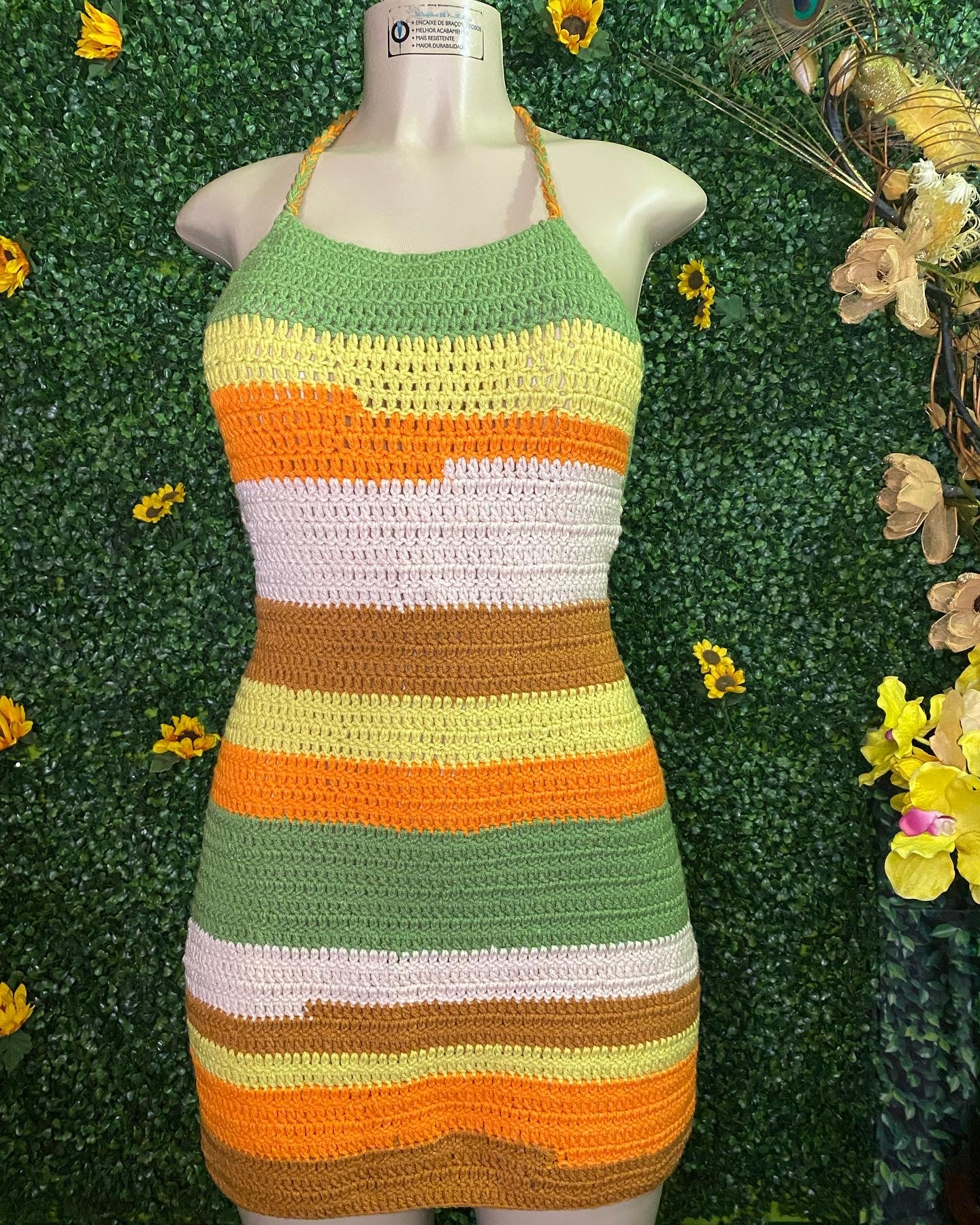 🚨RESTCOKED🚨 “ CALI” Crochet Halter Dress 💛💛 tap pic for details 🛒🤩